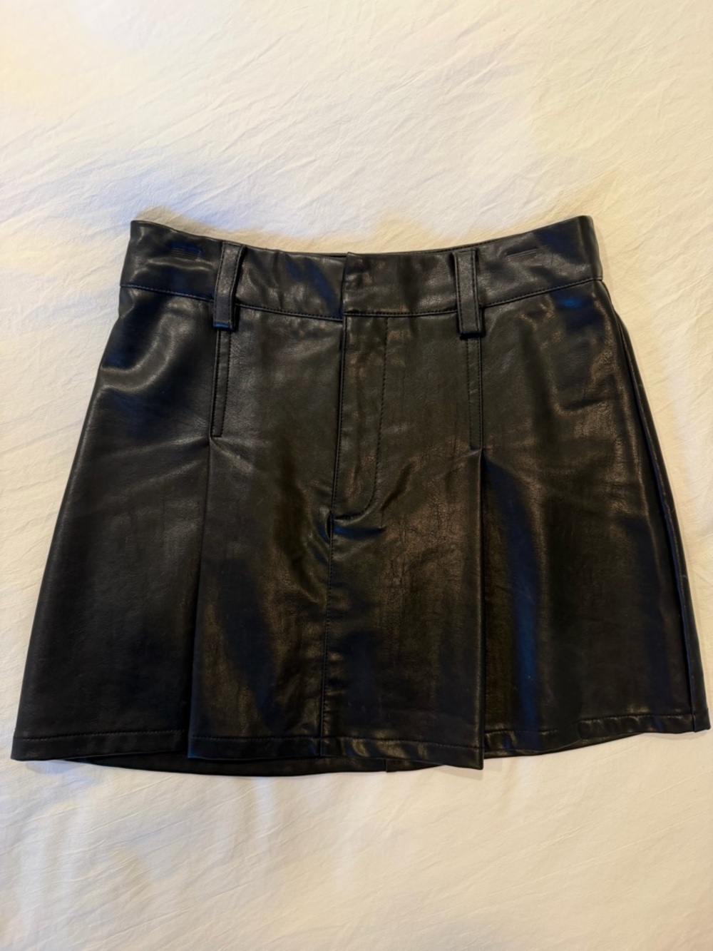 Black Faux Leather Mini Skirt